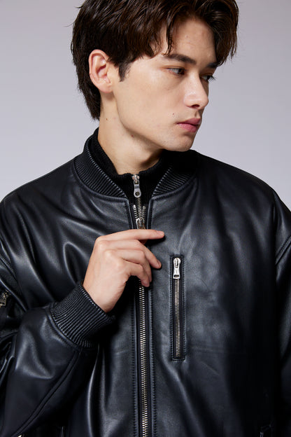 Noarque lamb leather MA-1 JKT by. FUTURE