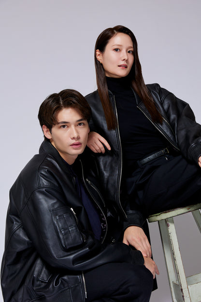 Noarque lamb leather MA-1 JKT by. FUTURE